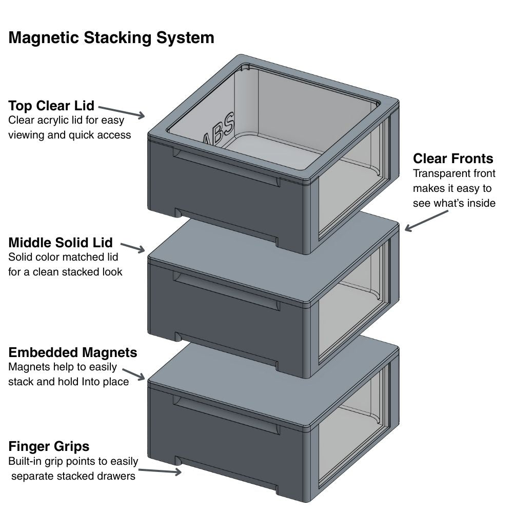 Magnetic Stackable Storage Bins