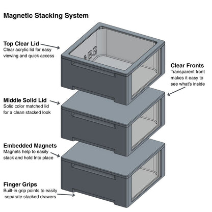 Magnetic Stackable Storage Bins