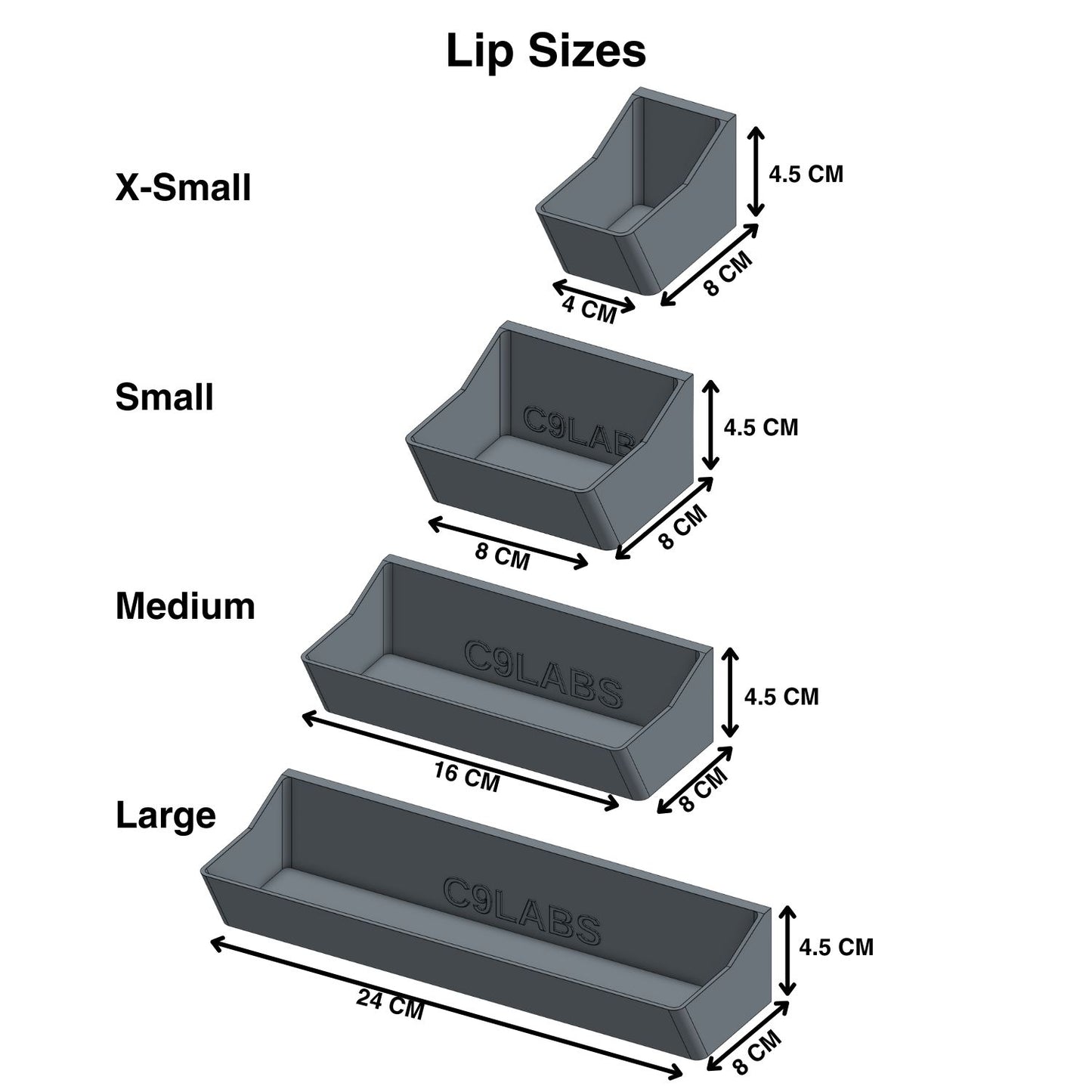 Lipped Bins for Ikea Skadis
